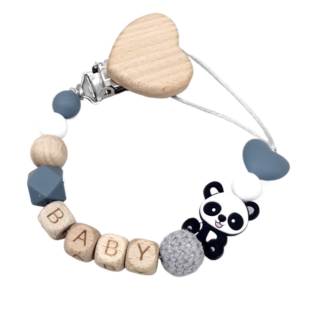 Baby Products For 1 Year Old - Ahşap Kişiselleştirilmiş Bebek Emzik Zinciri Sevimli