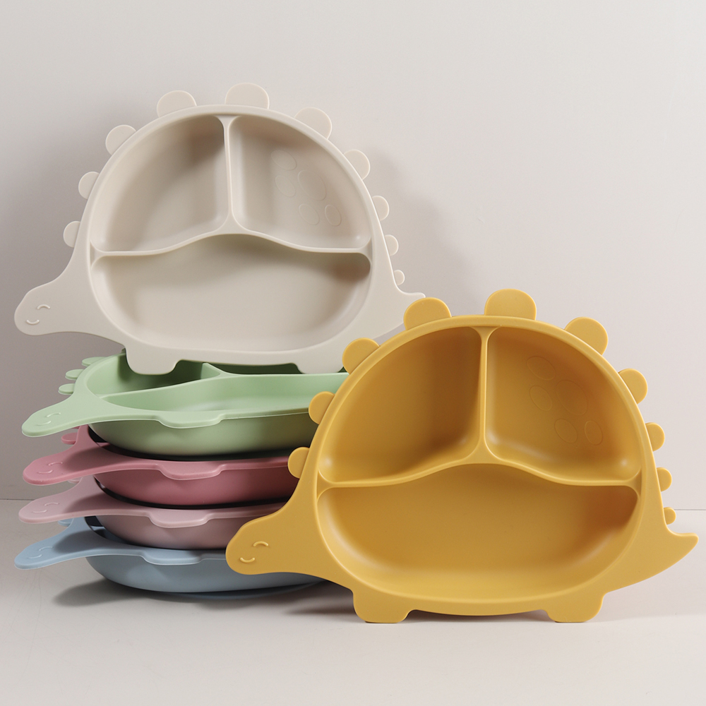 Baby Led Weaning Set - Bebekler için Silikon Vakumlu Tabak, Bölmeli