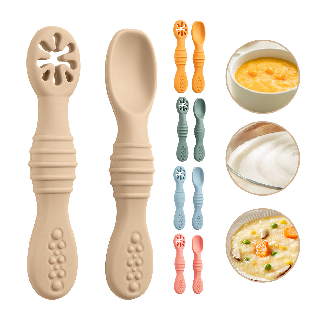 Baby Led Weaning Set - 2 adet/takım silikon bebek kaşık ilk