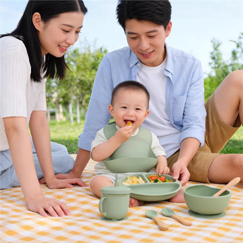 Baby Led Weaning Set - B05C-Bebek Tabakları Silikon Bebek Besleme Seti